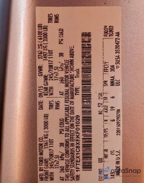 2015 Ford F150 Super Cab from USA, damaged, VIN 1FTEX1C8XFKF01029